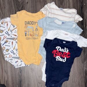 Bundle of six 3-6 month Onsies daddy's helper/dads best bud